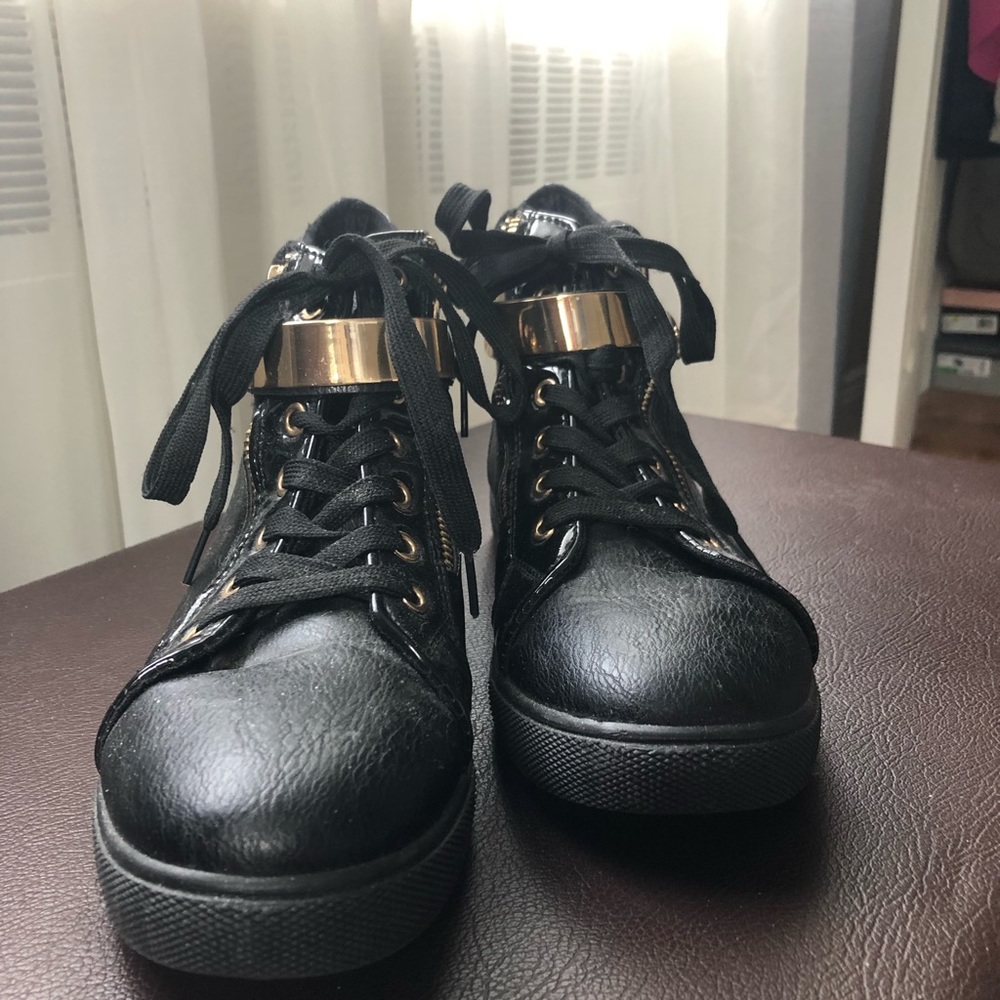 Black sneaker shoes